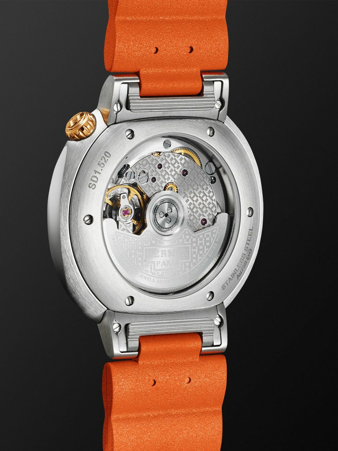 Hermès Timepieces - Cut Automatic 36mm Stainless Steel and Rubber Watch, Ref. No. 403234WW00