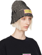 MM6 Maison Margiela Black & Beige Amended Bicolor Beanie