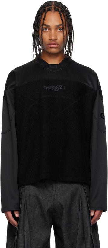 Photo: NAMESAKE Black Keith Long Sleeve Jersey Sweatshirt
