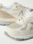 New Balance - Made in USA 990v4 Suede and Mesh Sneakers - White