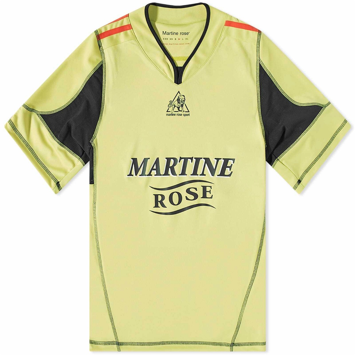 Martine Rose Men's Shrunken Football T-Shirt in Yellow/Black Martine Rose