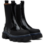 GANNI Black Cleated Chelsea Boots