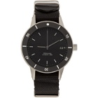 Instrmnt Silver and Black Webbing Dive Watch