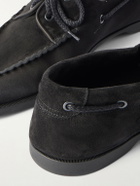 John Lobb - Foil Suede Boat Shoes - Black