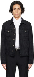 Stefan Cooke Black Cable Corded Denim Jacket