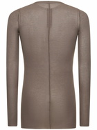 RICK OWENS - Ribbed Silk Blend Long Sleeve T-shirt