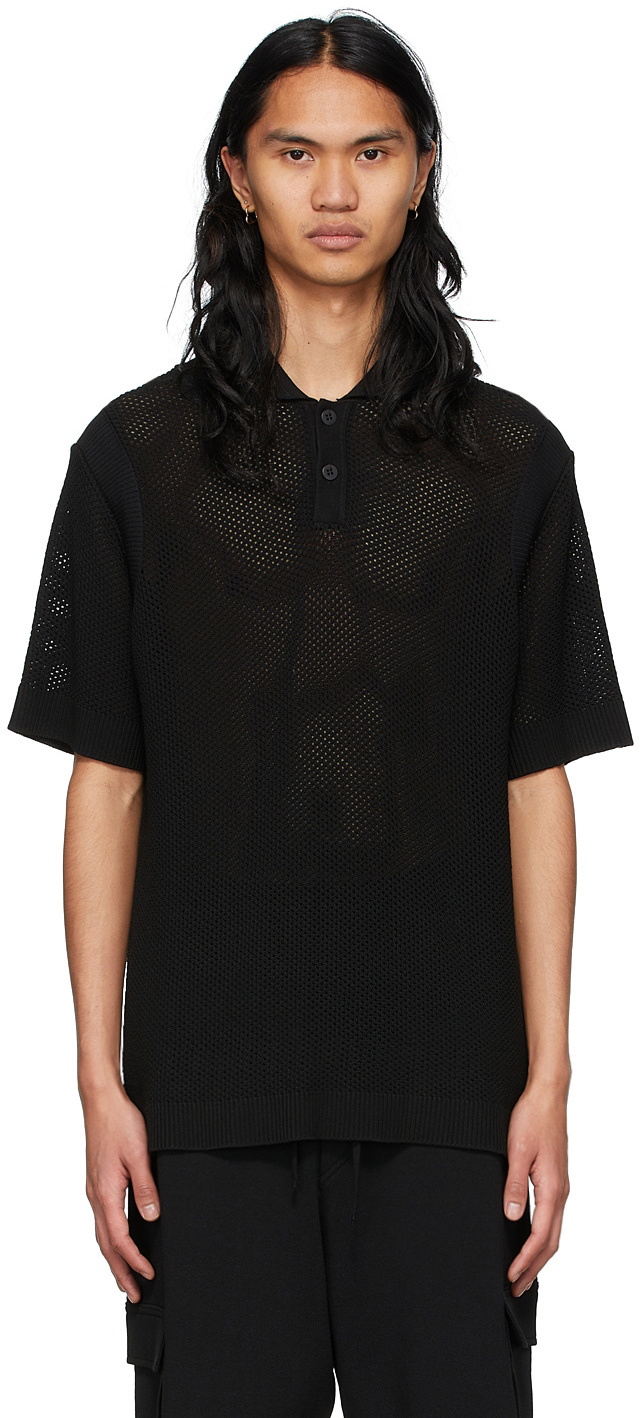 ANDREĀDAMO SSENSE Exclusive Black Viscose Polo