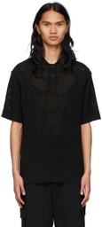ANDREĀDAMO SSENSE Exclusive Black Viscose Polo