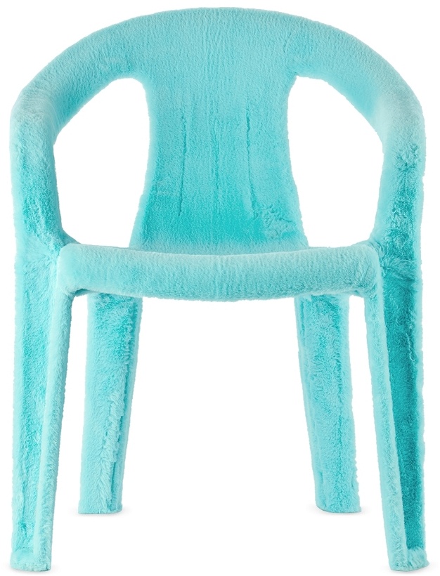 Photo: Botter Blue Faux-Fur Upcycled Monobloc Chair