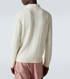 Arch4 Cable-knit cashmere polo sweater
