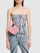 MACH & MACH - Small Audrey Heart Satin Top Handle Bag
