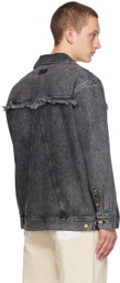 GANNI Gray Faded Denim Jacket