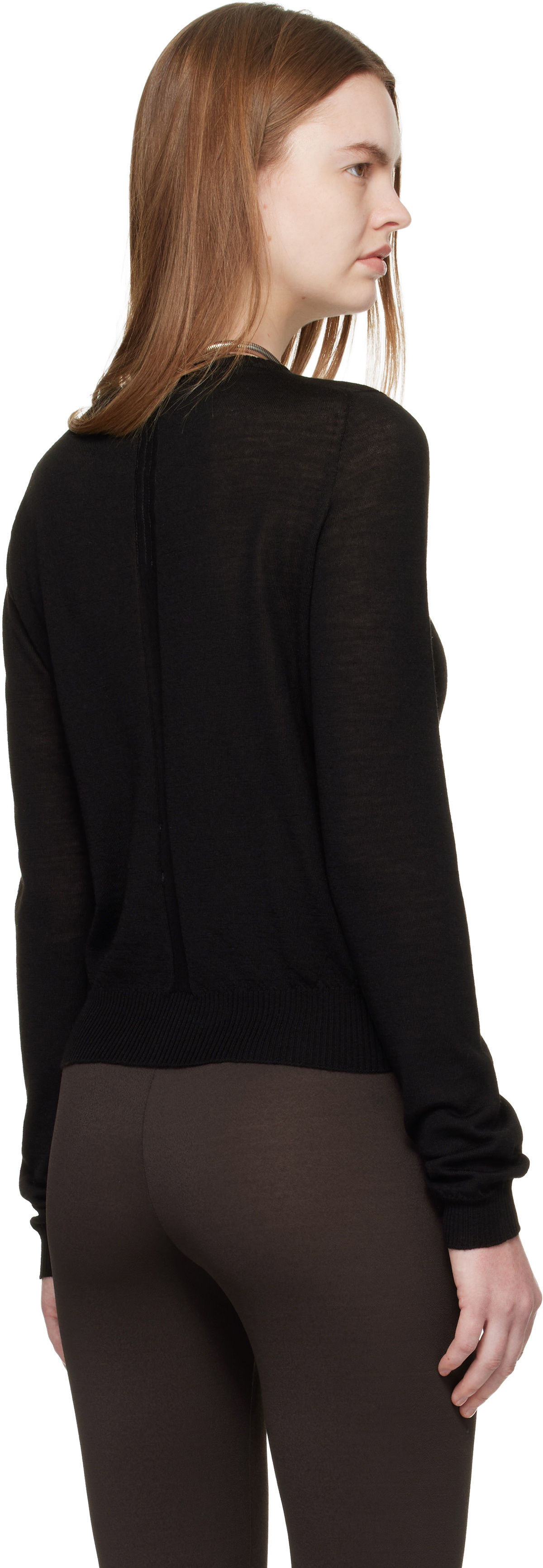 Rick Owens Black Temple Biker Level Sweater
