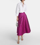 Valentino Floral brocade midi skirt