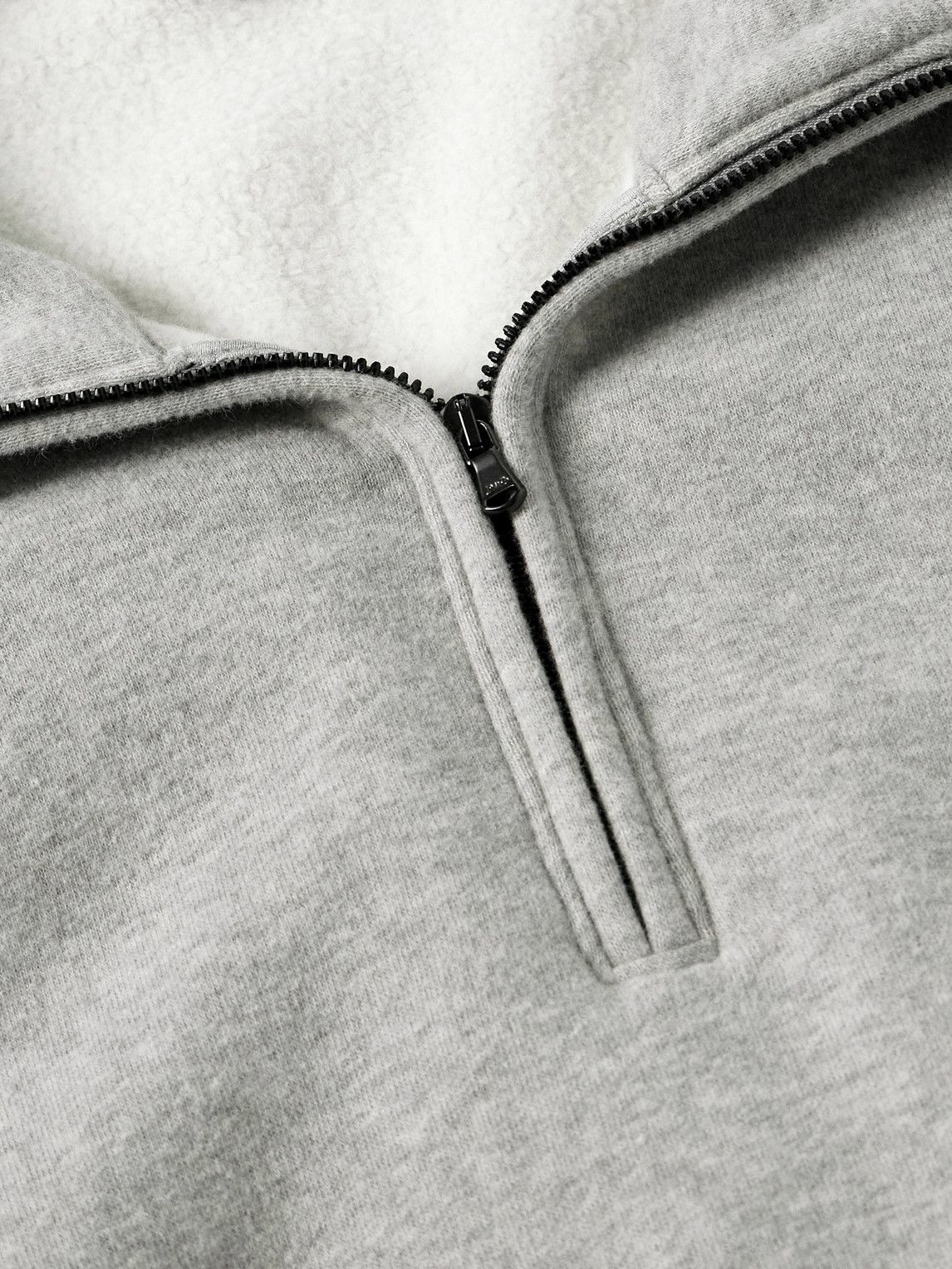James Perse - Cozy Cotton-Blend Jersey Half-Zip Sweatshirt - Gray