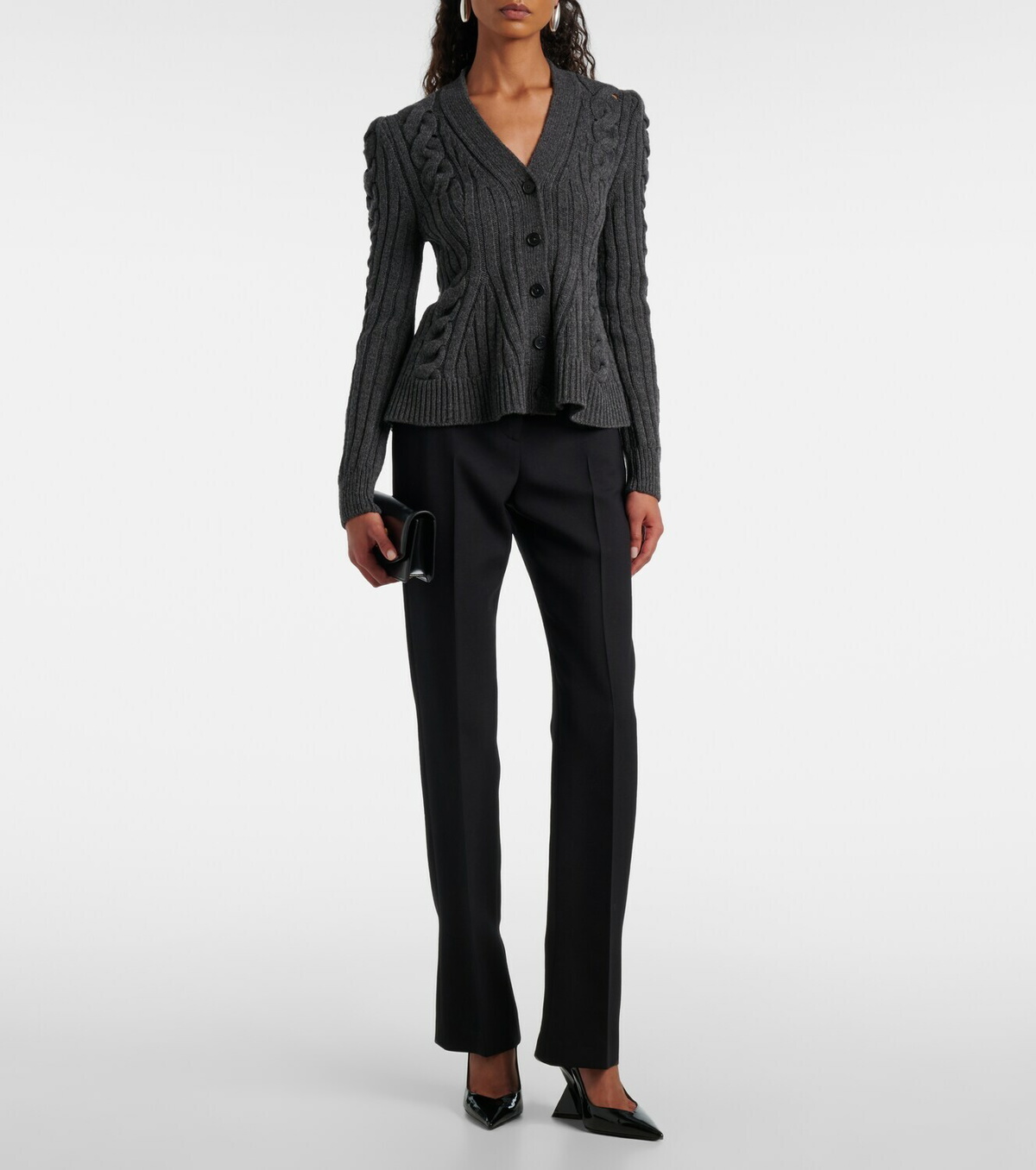 McQueen Cable-knit wool and cashmere cardigan