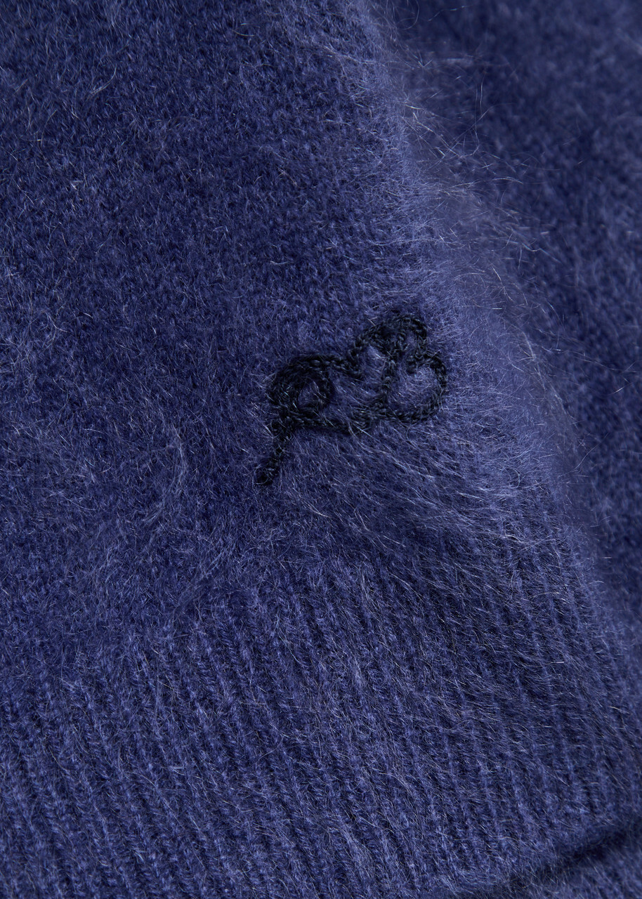Rag & Bone Jada V-neck Brushed Cashmere Jumper Blue