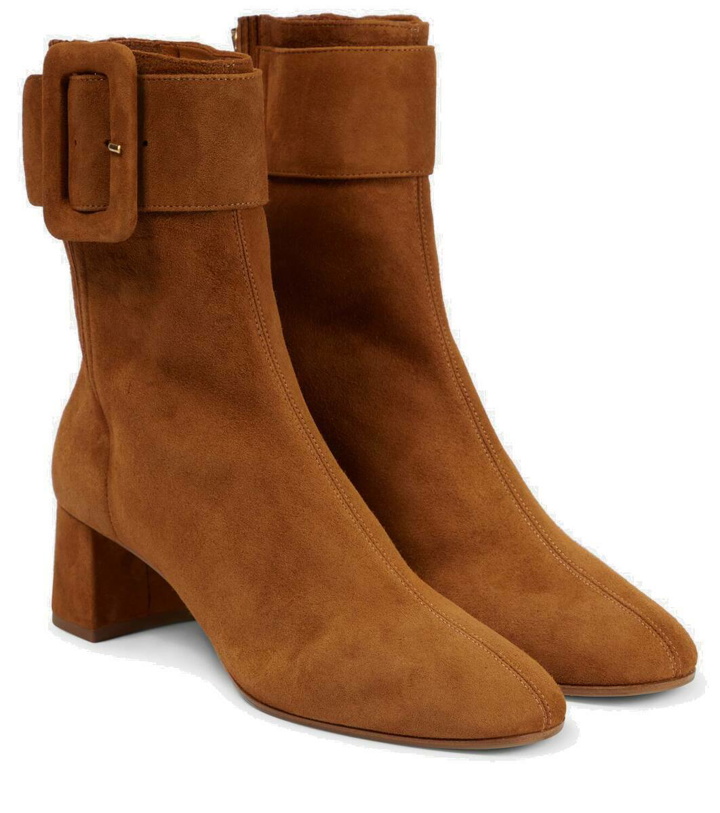 Photo: Aquazzura Saint Honoré 50 suede ankle boots