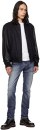 Belstaff Black & Navy Hadley Leather Jacket