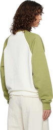 AMI Paris Off-White & Navy Cotton Knitted Ami de Coeur Sweatshirt