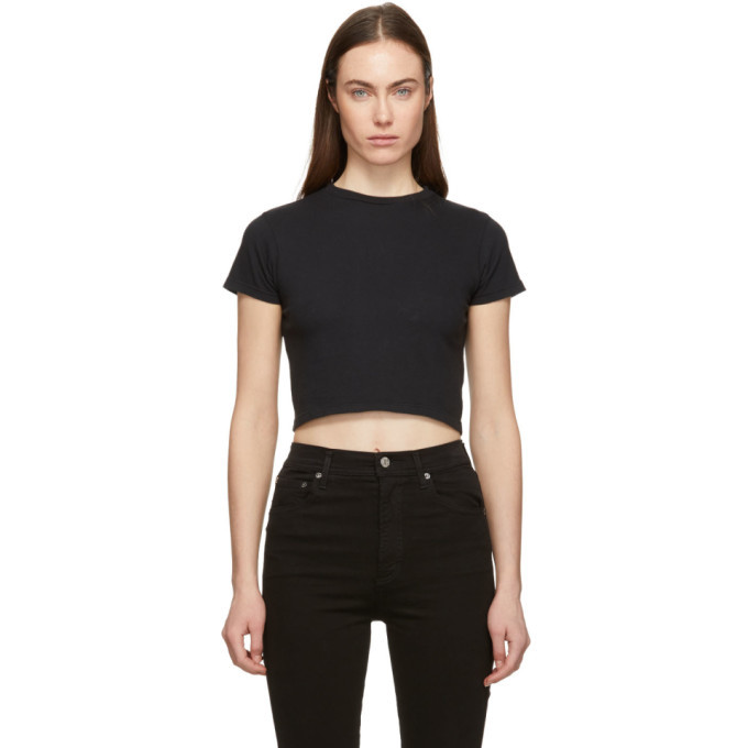 Agolde Black Cropped Baby T Shirt AGOLDE