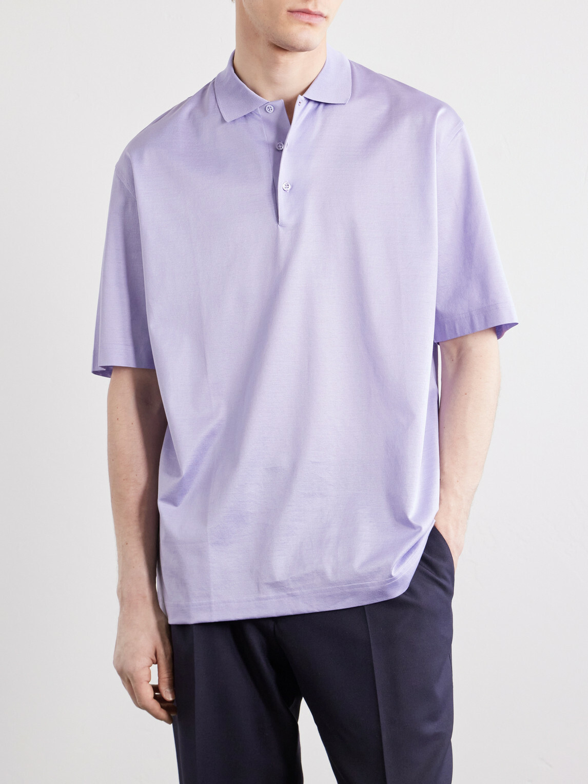 Charvet - Cotton Polo Shirt - Purple