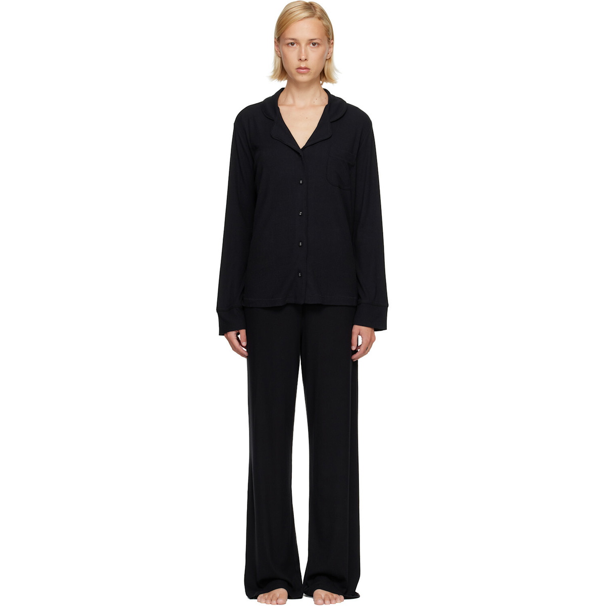 SKIMS Black Soft Lounge Sleep Pyjama Set