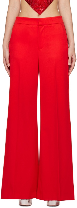 Photo: AREA Red Crystal-Cut Trousers