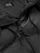 A.P.C. - Marvin Quilted Ripstop Down Hooded Jacket - Black
