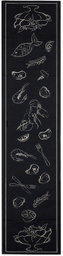 Misette Black Line Drawing Linen Runner