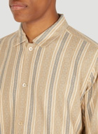 Dobby Stripe Classic Shirt in Brown