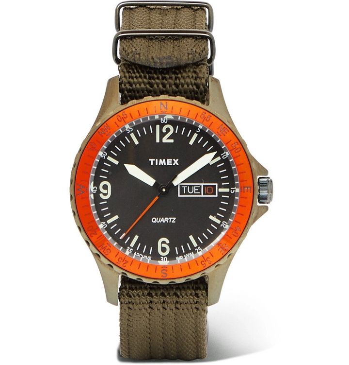 Photo: Timex - Navi Land Stainless Steel and Nylon-Webbing Watch - Green