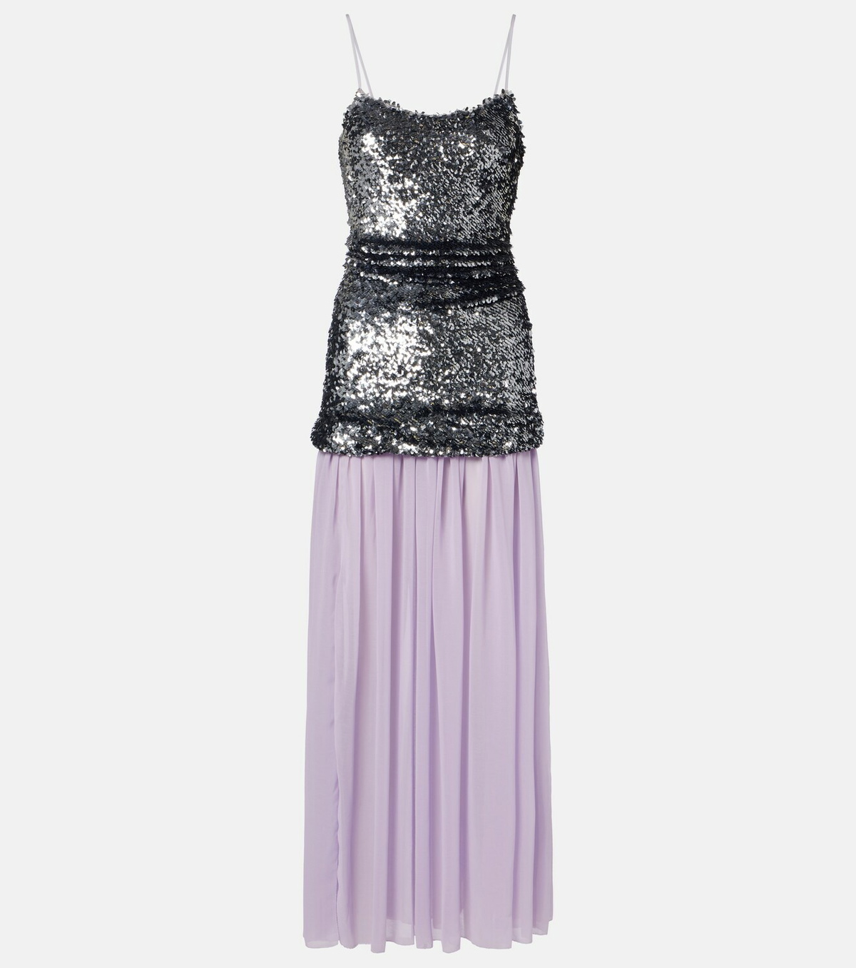Jacques Wei Sequined paneled maxi dress