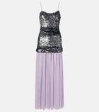 Jacques Wei Sequined paneled maxi dress