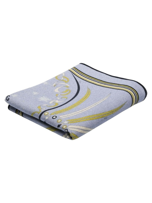 Photo: PUCCI Blue Astrolabio-Print Wool Blanket