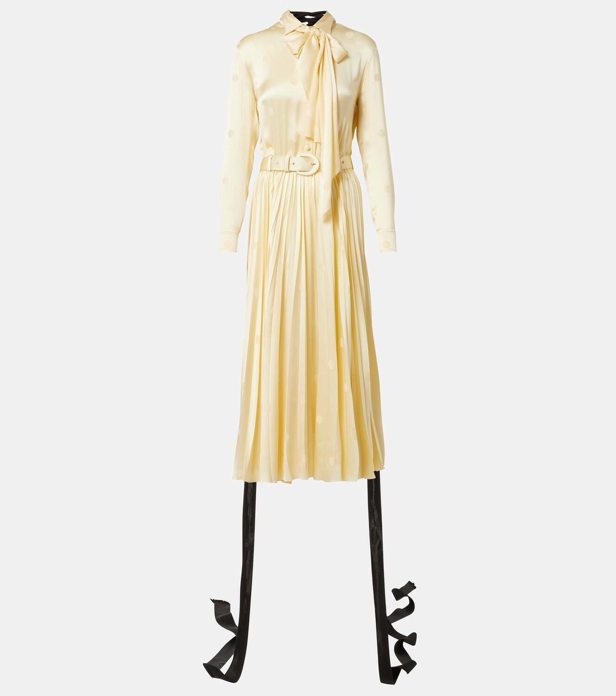 Balenciaga Bow-detail lace-up silk midi dress