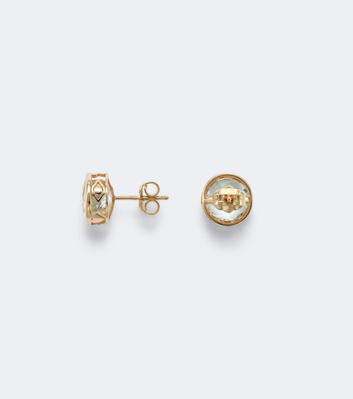 Sydney Evan Icon 14kt gold earrings with aquamarines