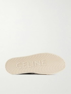CELINE - Logo-Print Leather-Trimmed Suede Sneakers - Black