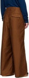 Hed Mayner Brown Cotton Trousers