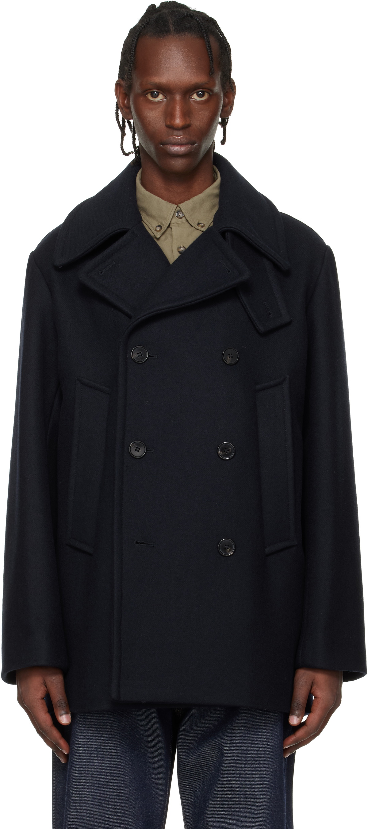 A.P.C. Men's Emile Wool Chore Jacket in Black A.P.C.