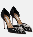 Aquazzura Sunshine embellished suede pumps