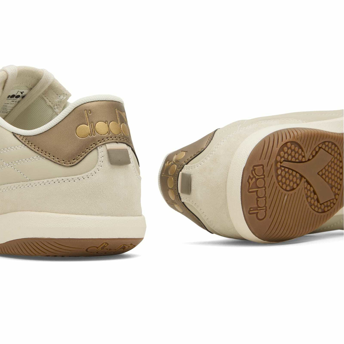 Diadora Men's Gold Indoor Metallic Sneaker in Tofu