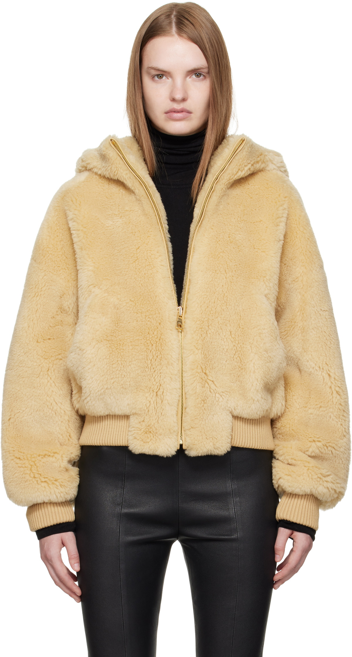 R2W Beige Fatima Wool Teddy Jacket
