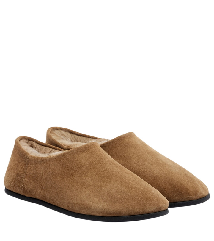 Photo: Christen Big Bootie shearling-trimmed suede slip-on shoes