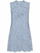 Dolce & Gabbana DG-Logo Floral-Lace Mini Dress