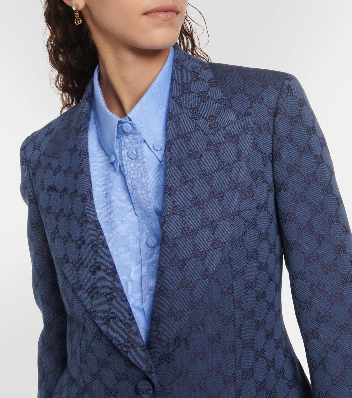 Gucci GG linen and cotton jacquard blazer Gucci
