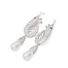 Shrimps Women's Shrimp Clip on Earrings in Cream/Silver