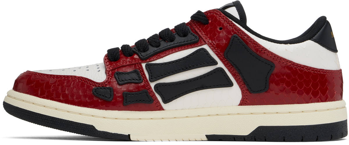 AMIRI Red & Black Snake Skel-Top Low Sneakers Amiri