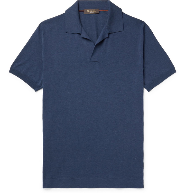 Photo: LORO PIANA - Cotton Polo Shirt - Blue