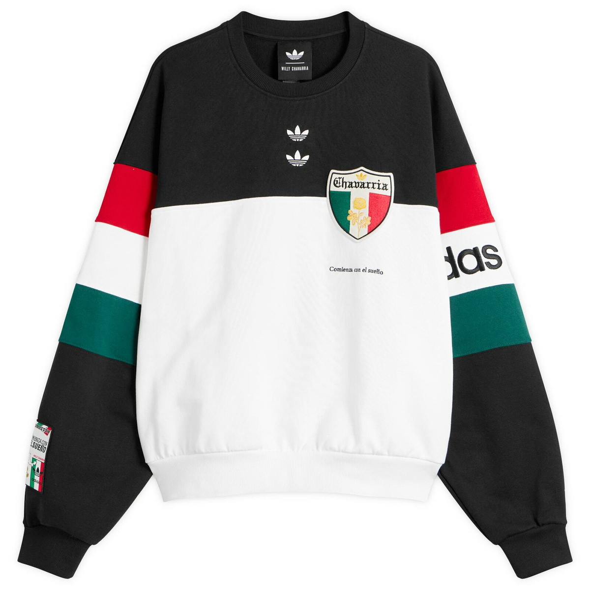 Adidas x Willy Chavarria Crew Sweat in Black/White